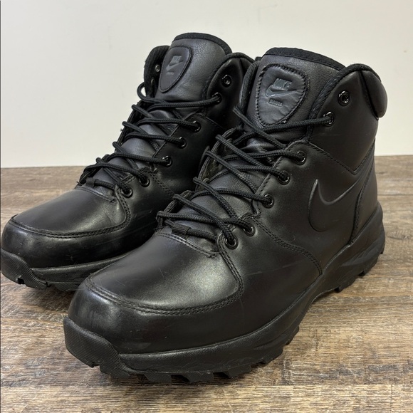 Nike Manoa Leather Boots Black Men’s Size 11 (454350-003) - Picture 1 of 10